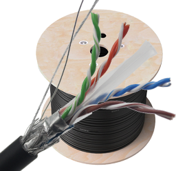 六类室外双屏蔽单护套过测试网线