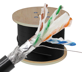 六类室外双屏蔽充油过测试网线