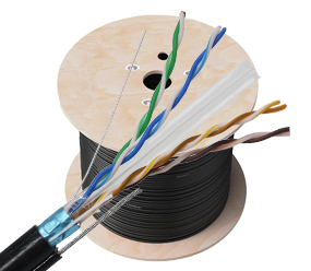 六类室外单屏蔽单护套自承式网线