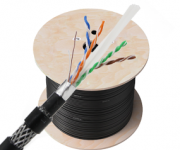 六类单屏蔽双护套钢丝编织铠装网线